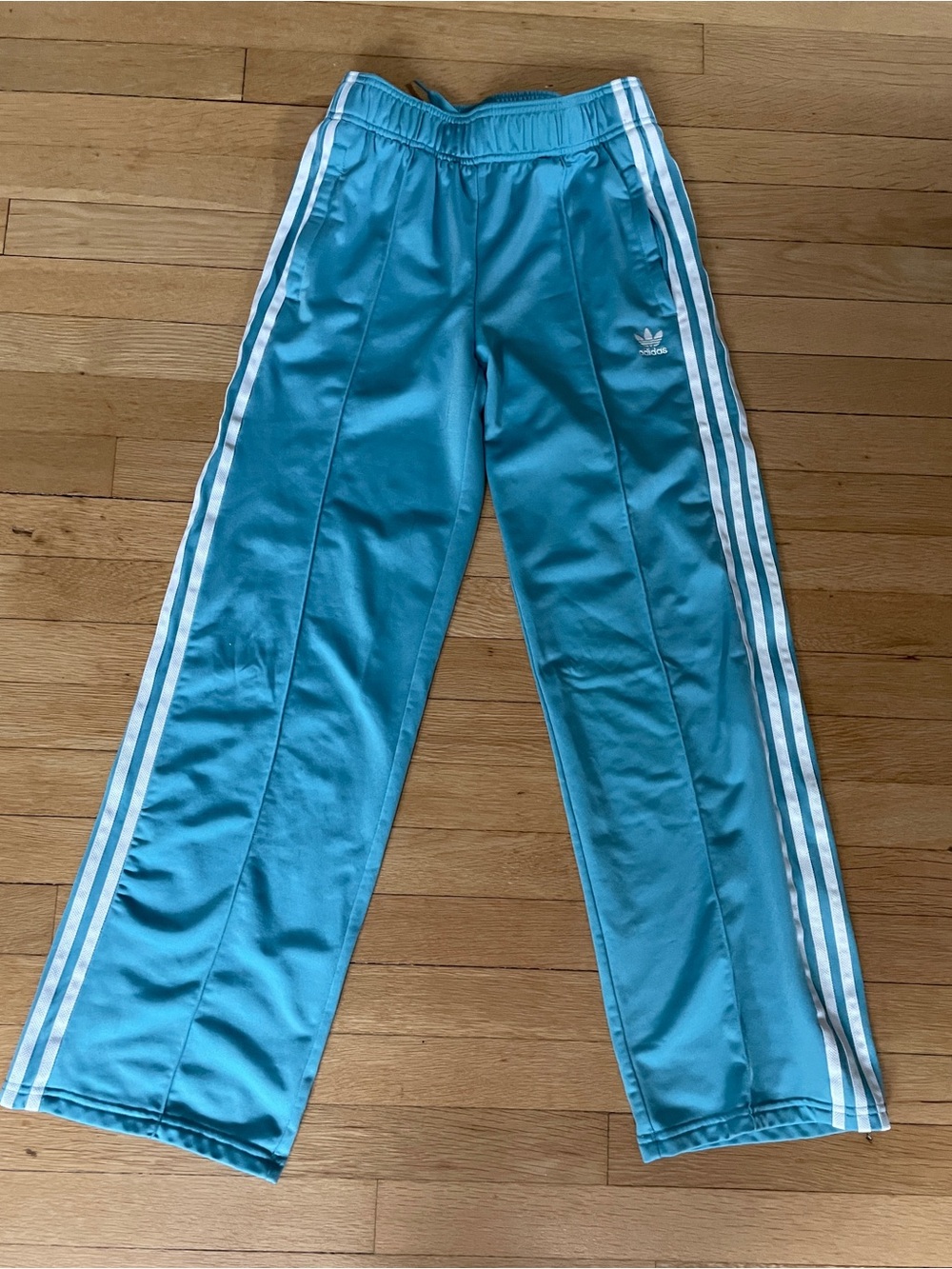 Adidas Big Kids baby blue Jogger Pants with White Stripes